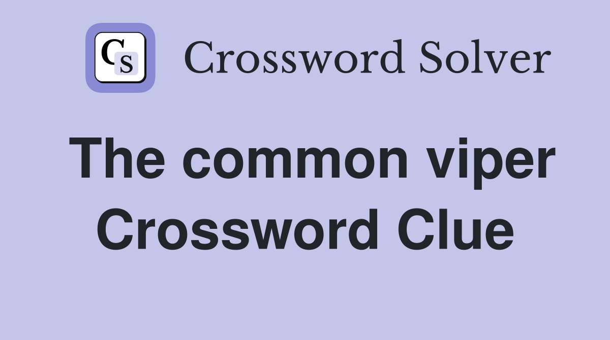 The common viper Crossword Clue