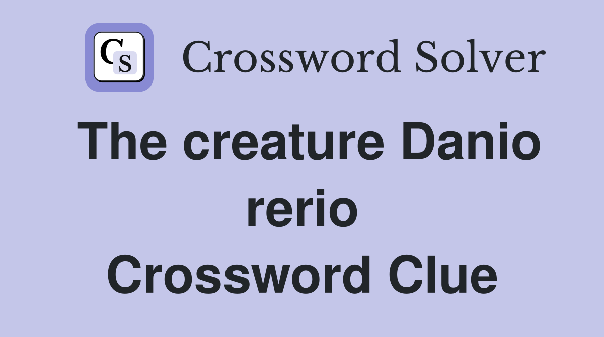 The creature Danio rerio Crossword Clue