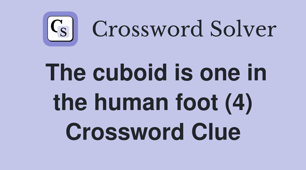 The cuboid is one in the human foot (4) Crossword Clue