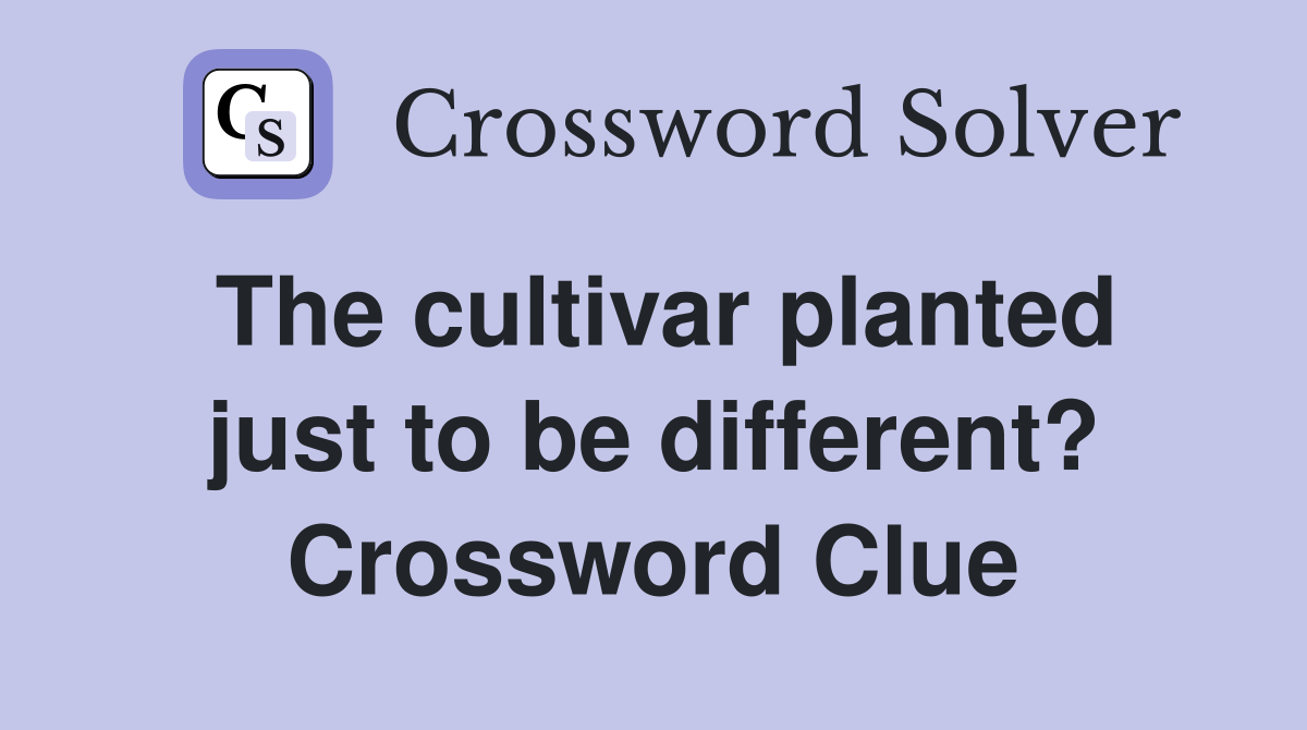 The cultivar planted just to be different? Crossword Clue