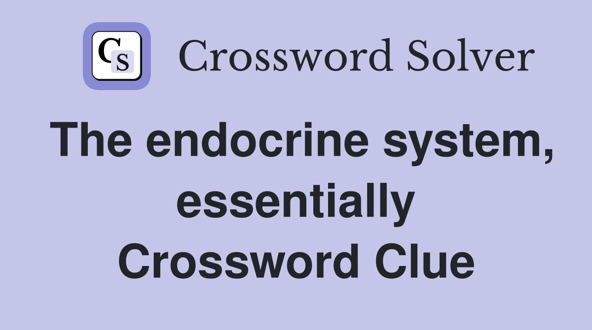 The endocrine system, essentially Crossword Clue
