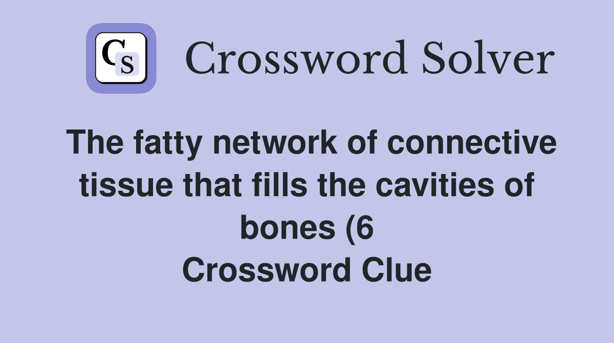 The fatty network of connective tissue that fills the cavities of bones The fatty network of connective tissue that fills the cavities of bones