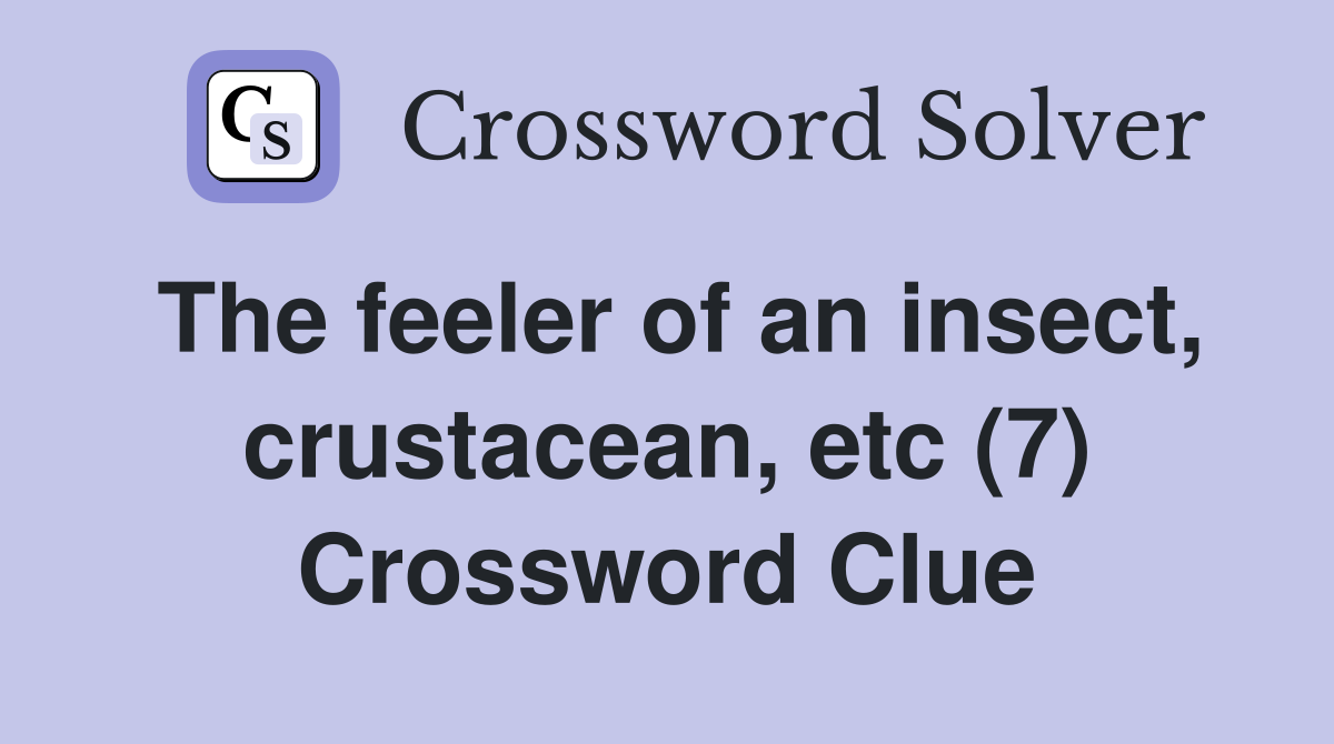 The feeler of an insect, crustacean, etc (7) Crossword Clue