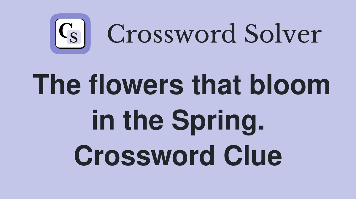 The flowers that bloom in the Spring. Crossword Clue