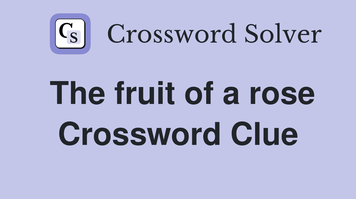 The fruit of a rose Crossword Clue