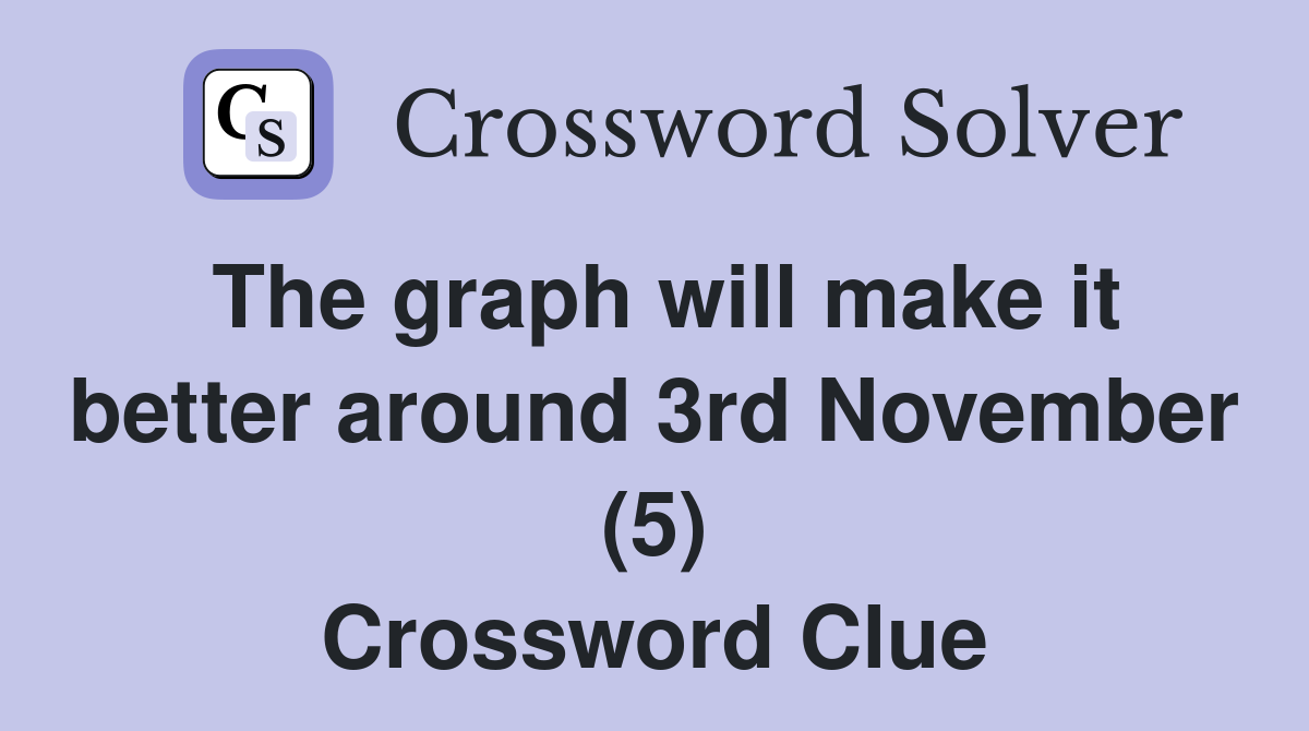 The graph will make it better around 3rd November (5) Crossword Clue
