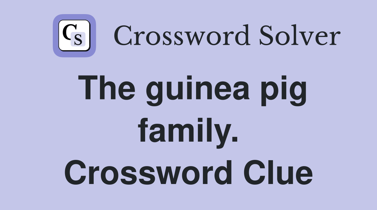The guinea pig family. Crossword Clue