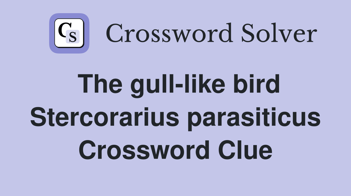 The gull-like bird Stercorarius parasiticus Crossword Clue