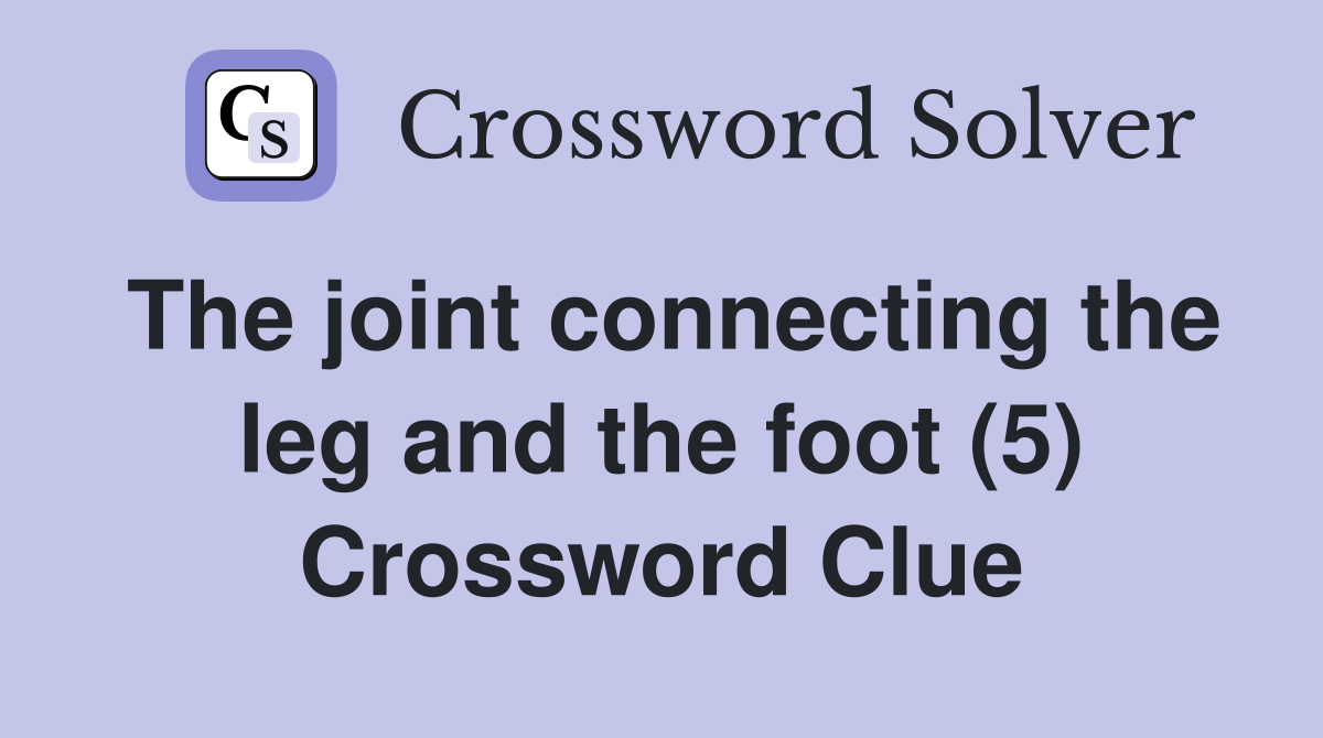 The joint connecting the leg and the foot (5) Crossword Clue