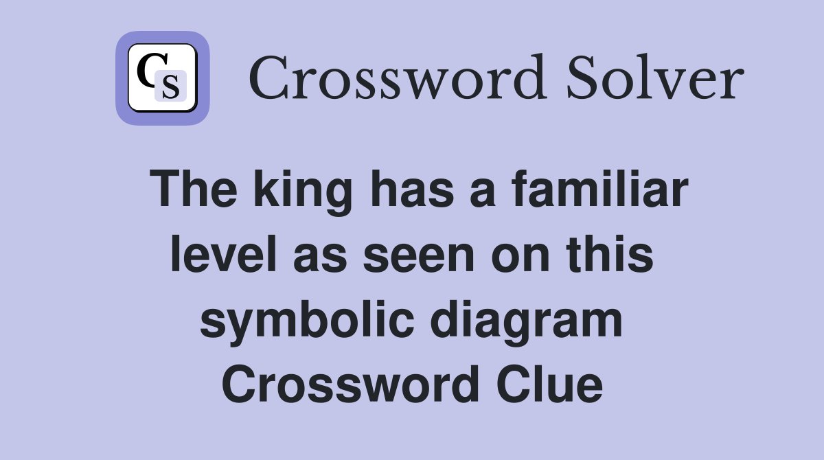The king has a familiar level as seen on this symbolic diagram Crossword Clue