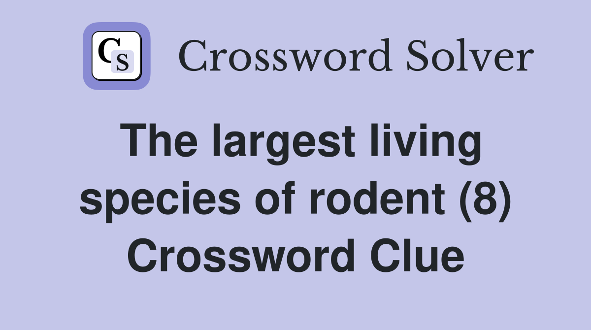 The largest living species of rodent (8) Crossword Clue