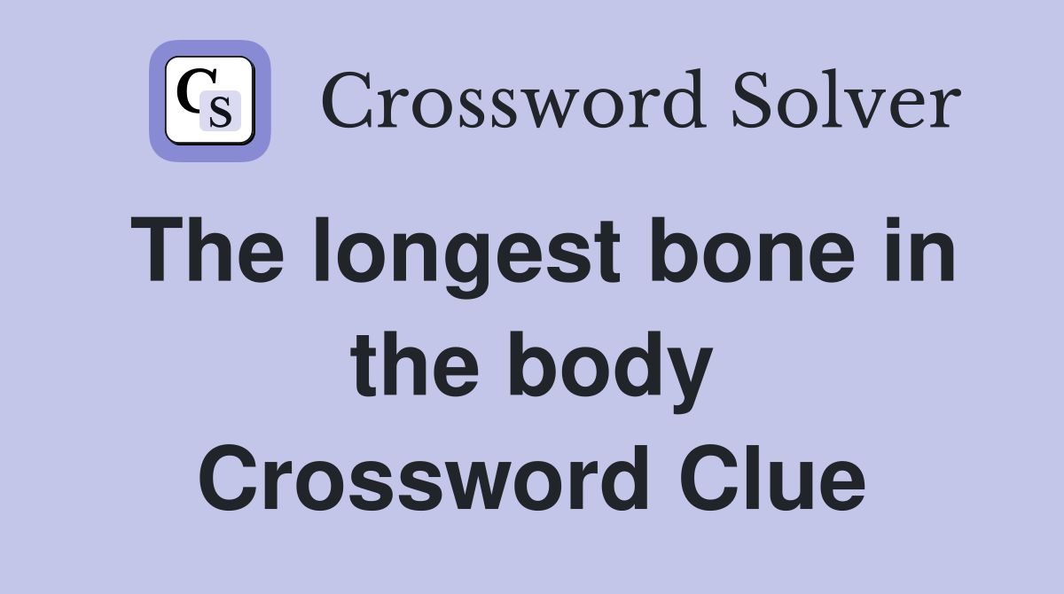 The longest bone in the body Crossword Clue