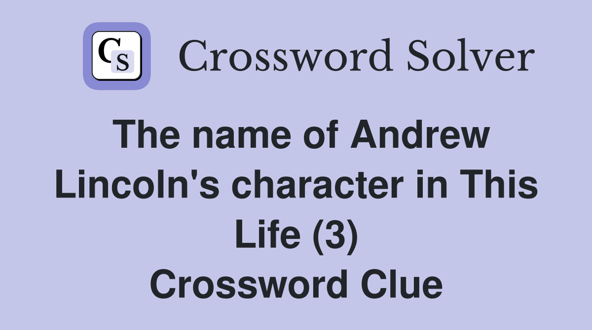The name of Andrew Lincoln's character in This Life (3) Crossword Clue