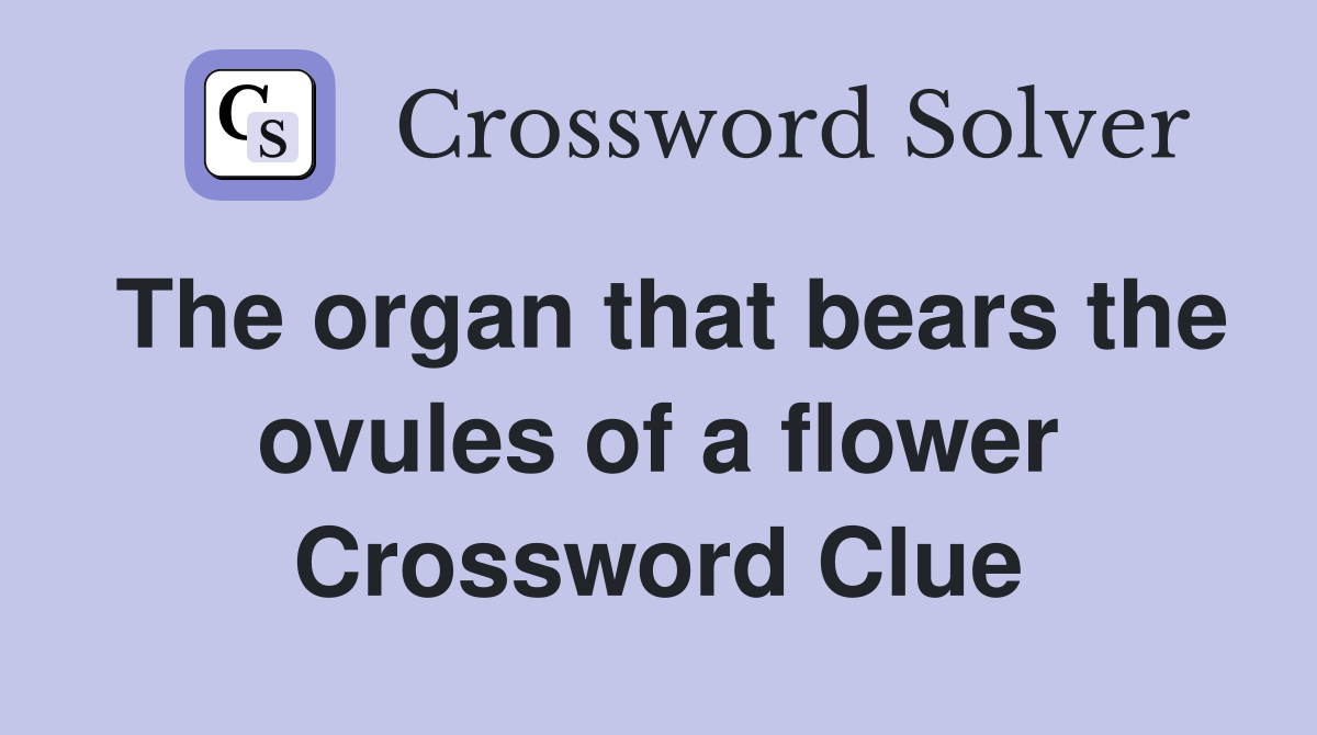 The organ that bears the ovules of a flower Crossword Clue