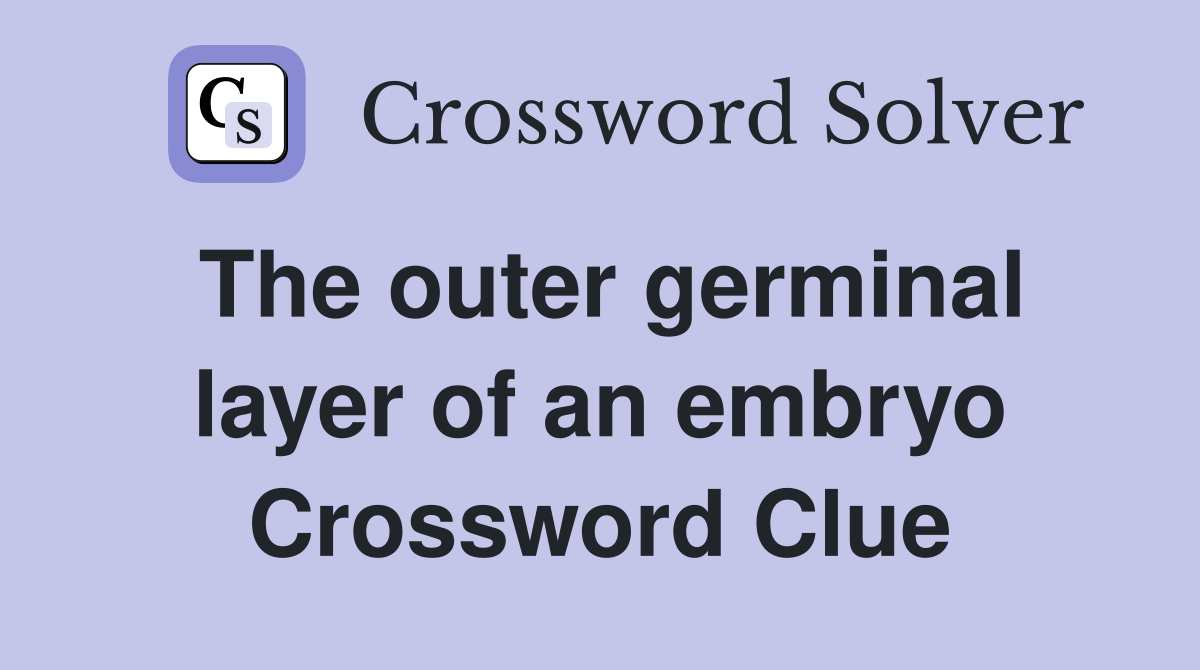 The outer germinal layer of an embryo Crossword Clue