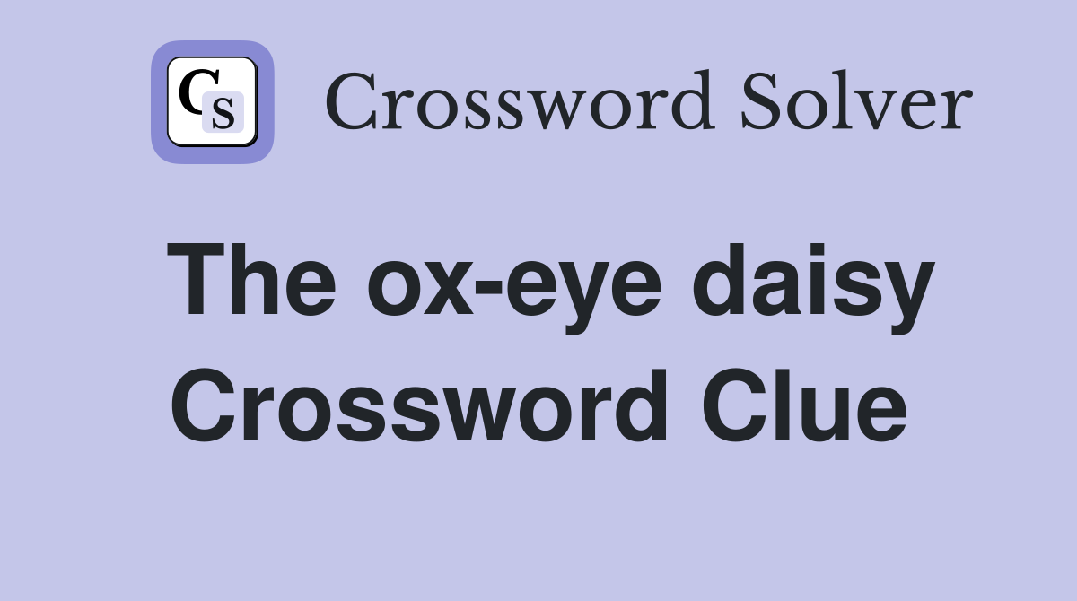 The ox-eye daisy Crossword Clue