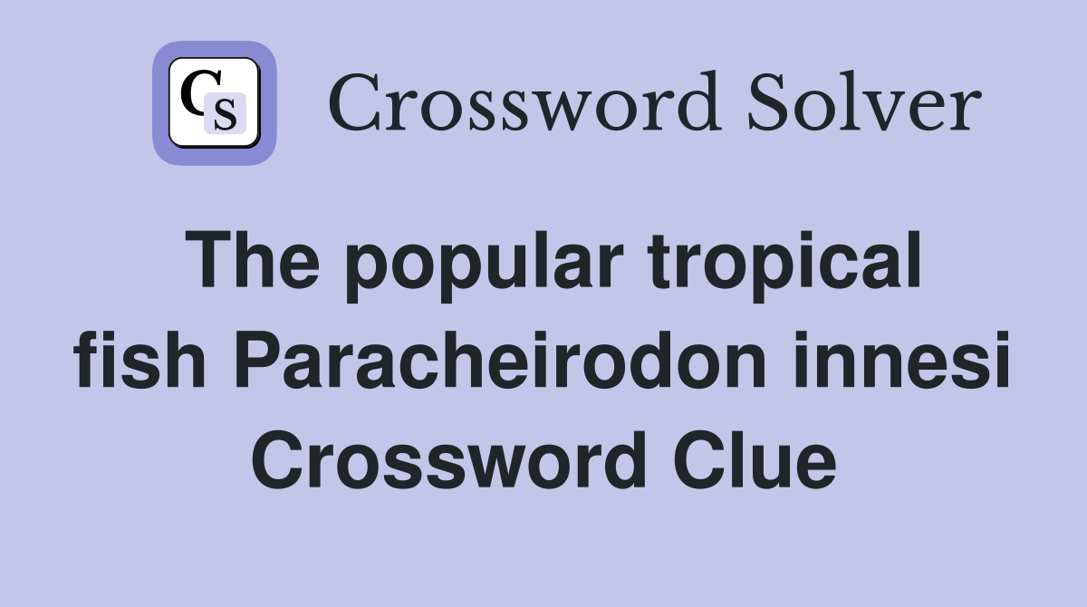 The popular tropical fish Paracheirodon innesi Crossword Clue