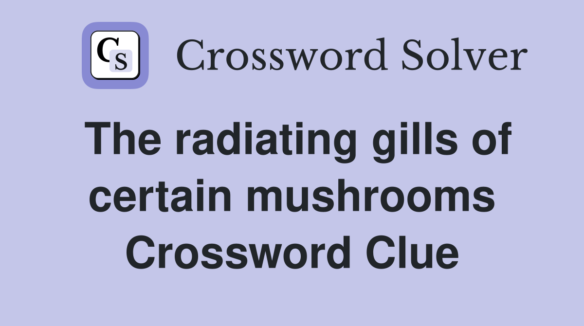 The radiating gills of certain mushrooms Crossword Clue