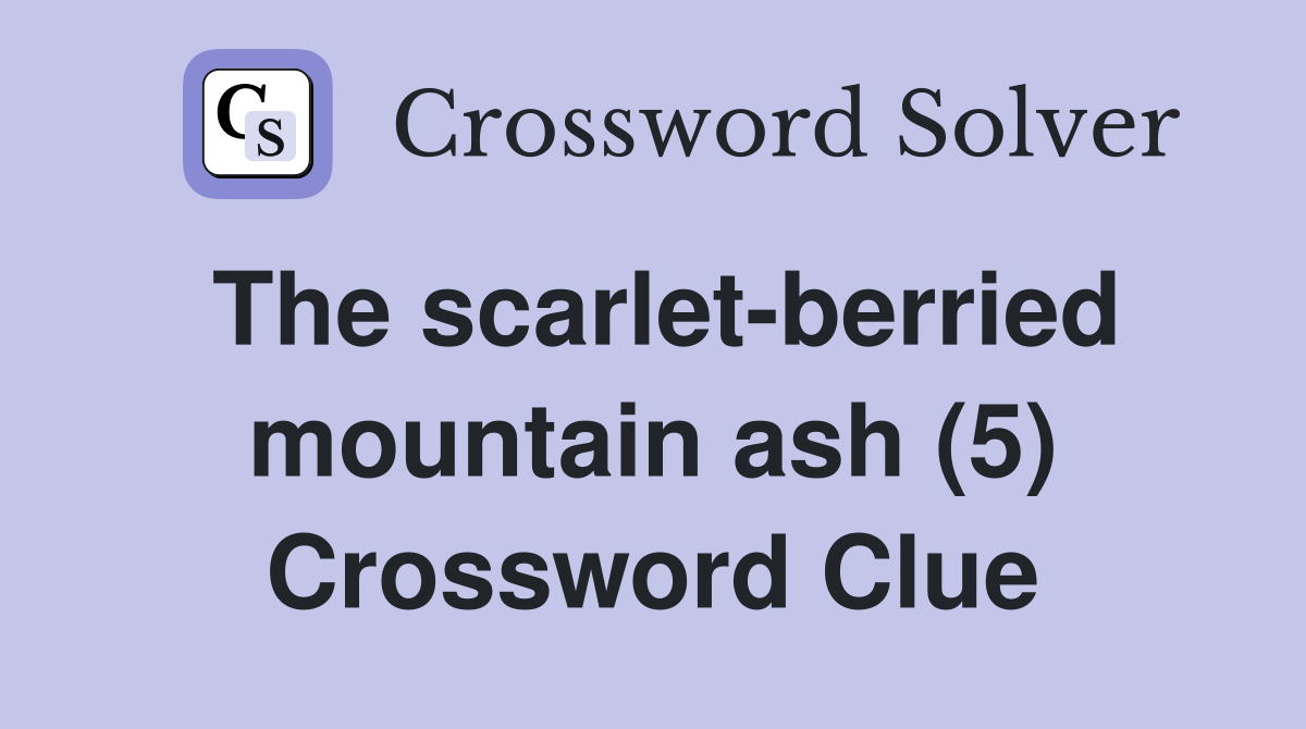The scarlet-berried mountain ash (5) Crossword Clue