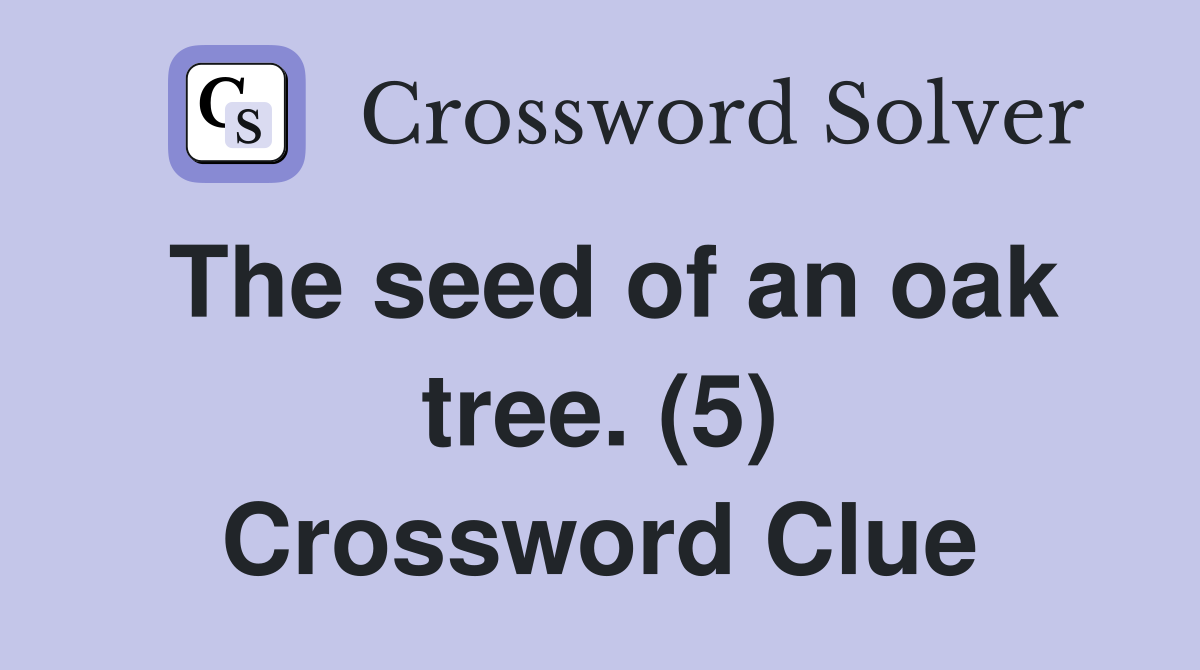 The seed of an oak tree. (5) Crossword Clue