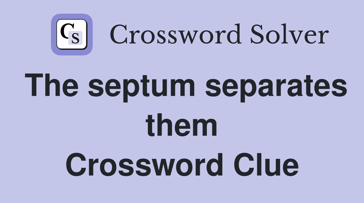 The septum separates them Crossword Clue