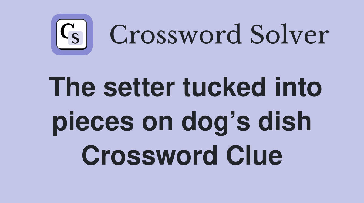 The setter tucked into pieces on dog’s dish Crossword Clue