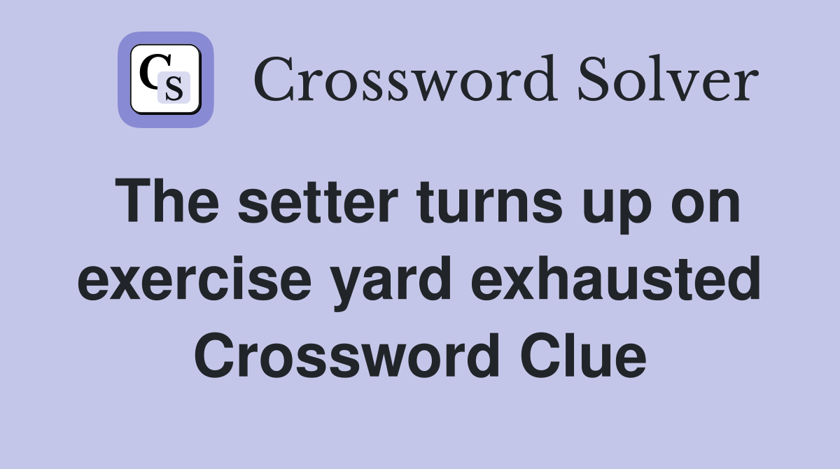 The setter turns up on exercise yard exhausted Crossword Clue