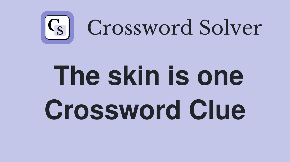 The skin is one Crossword Clue