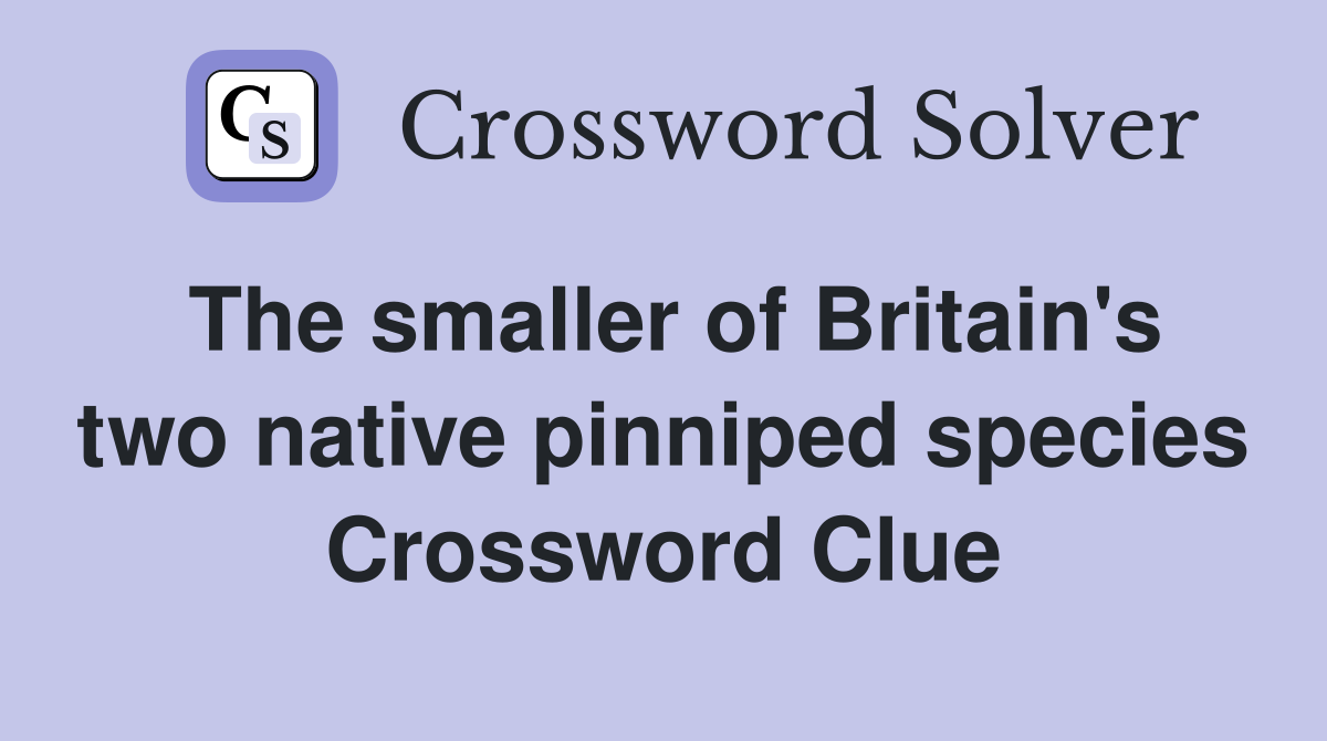 The smaller of Britain's two native pinniped species Crossword Clue