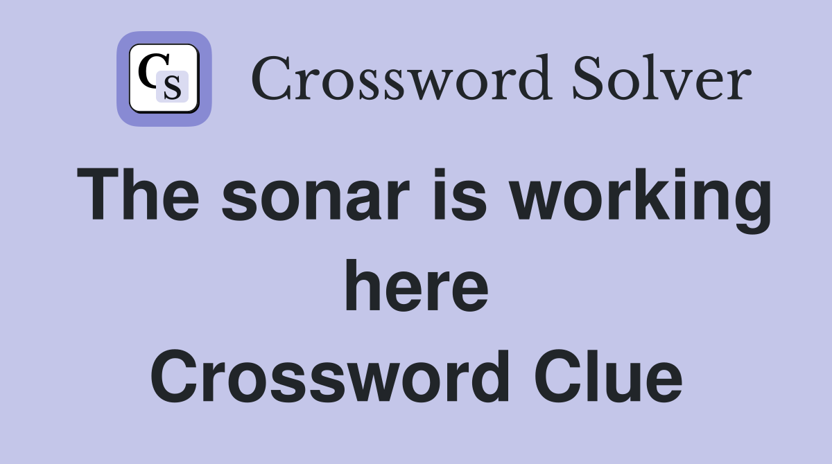 The sonar is working here Crossword Clue