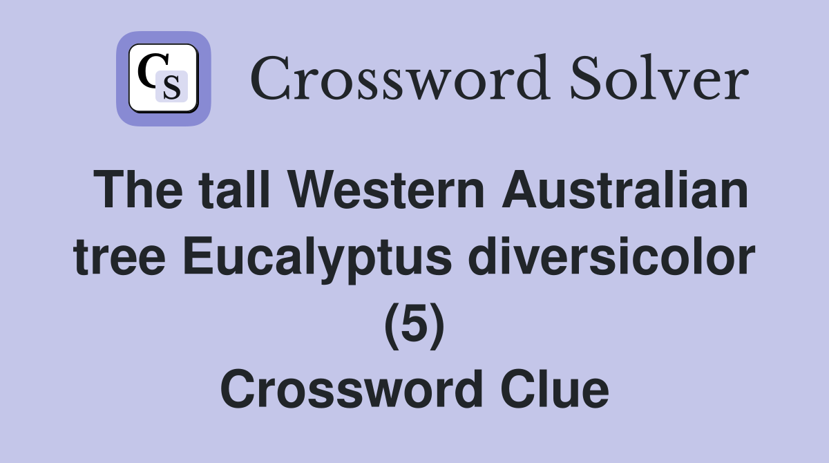 The tall Western Australian tree Eucalyptus diversicolor (5) Crossword Clue