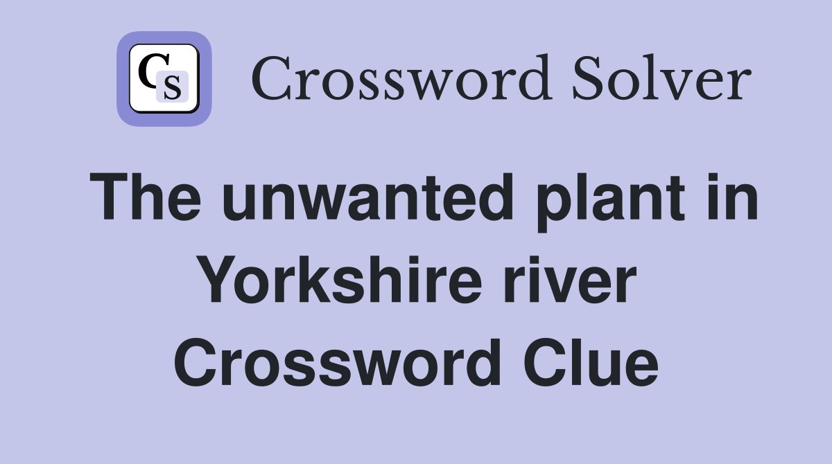 The unwanted plant in Yorkshire river Crossword Clue