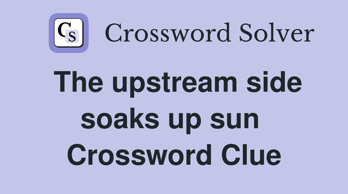 The upstream side soaks up sun  Crossword Clue