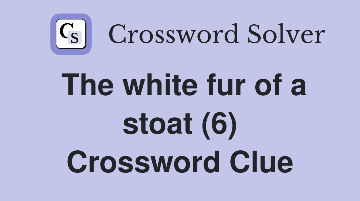 The white fur of a stoat (6) Crossword Clue