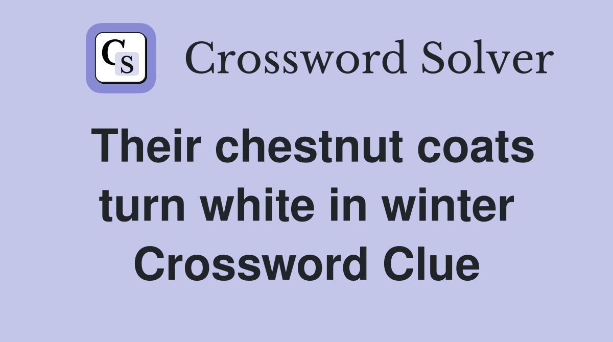 Their chestnut coats turn white in winter Crossword Clue