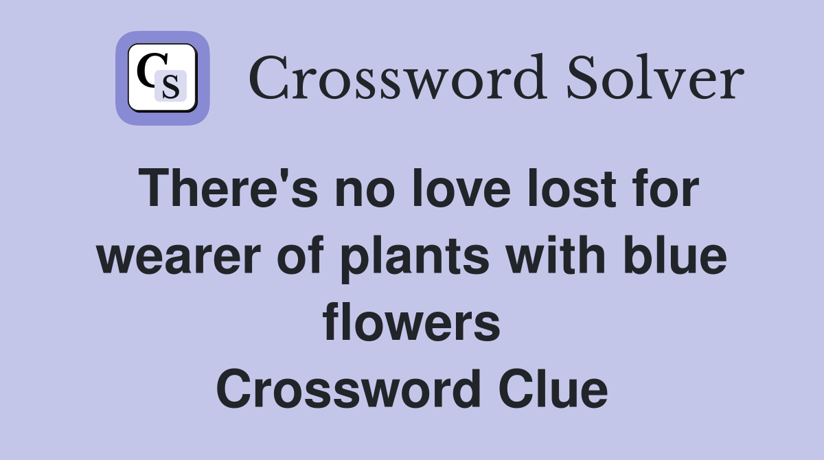 There's no love lost for wearer of plants with blue flowers Crossword Clue
