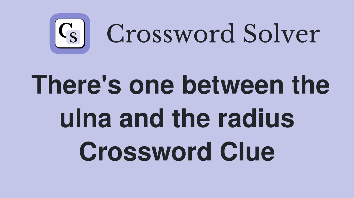 There's one between the ulna and the radius Crossword Clue