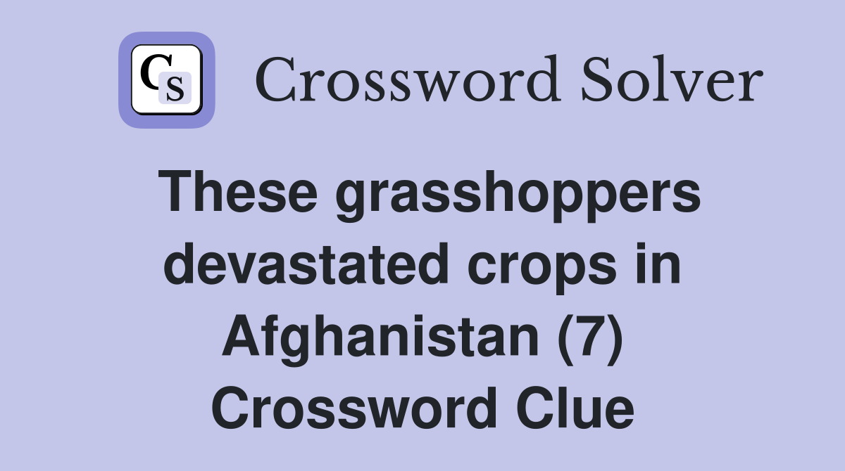 These grasshoppers devastated crops in Afghanistan (7) Crossword Clue