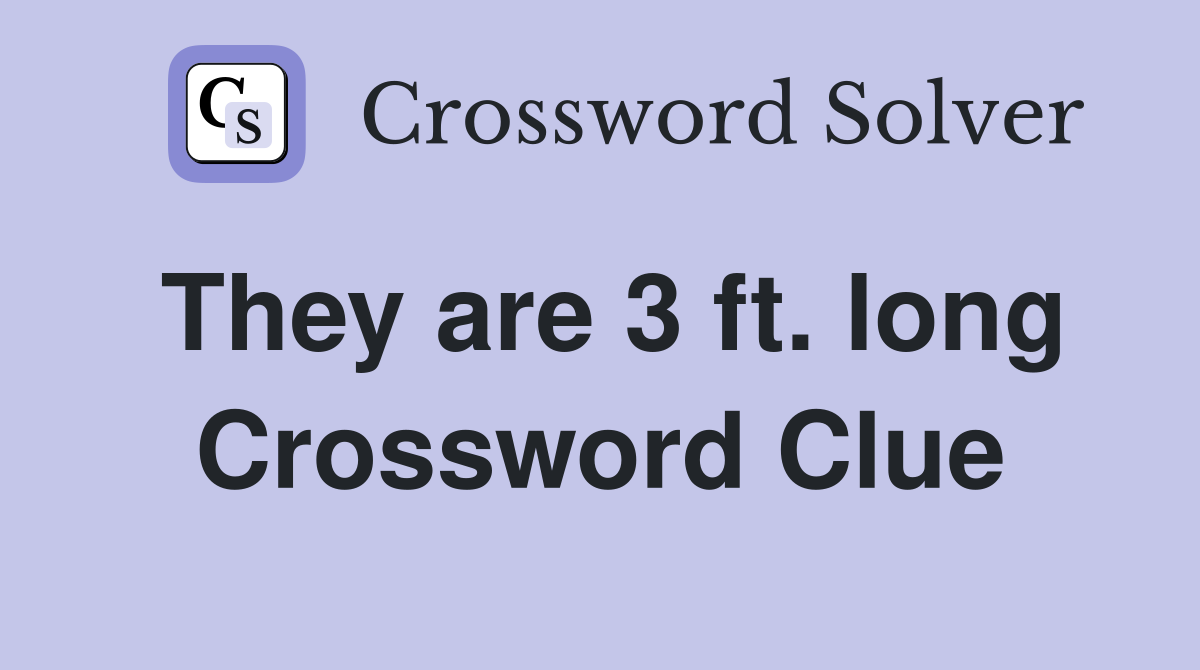 They are 3 ft. long Crossword Clue