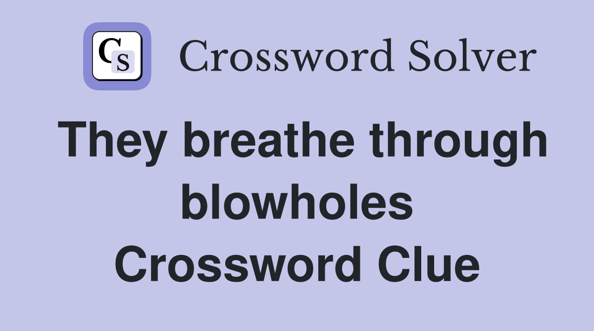 They breathe through blowholes Crossword Clue