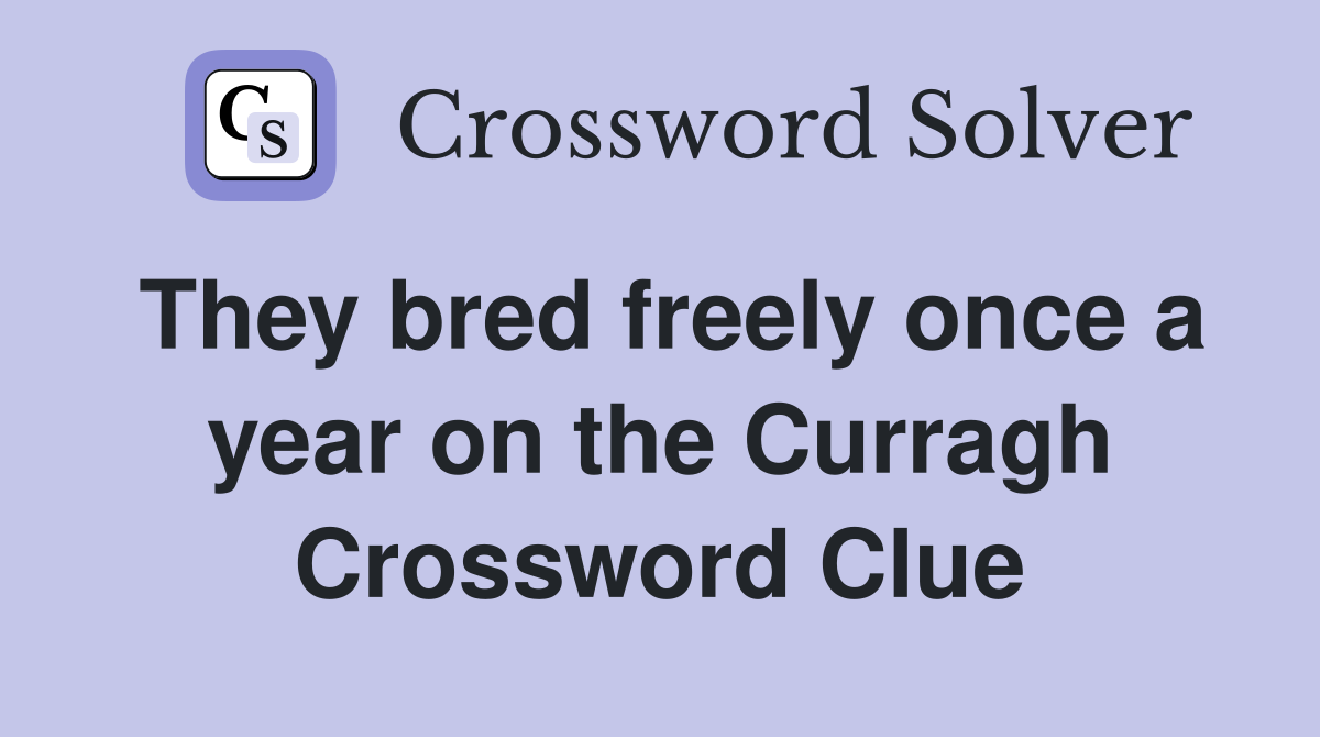 They bred freely once a year on the Curragh Crossword Clue