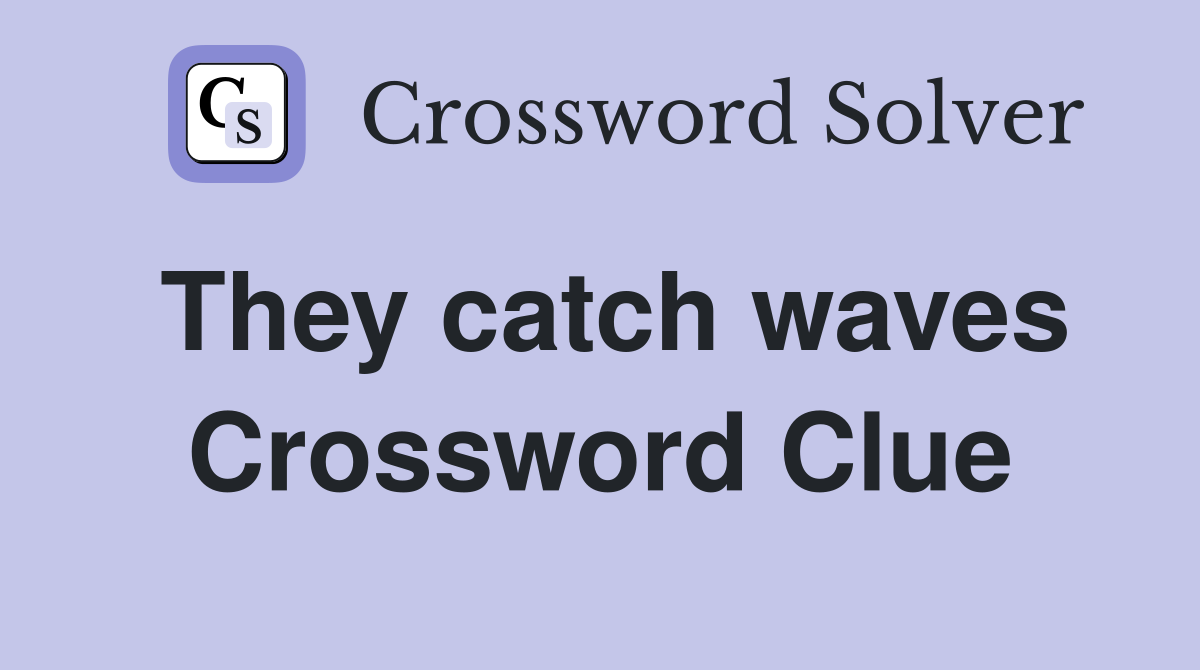 They catch waves Crossword Clue