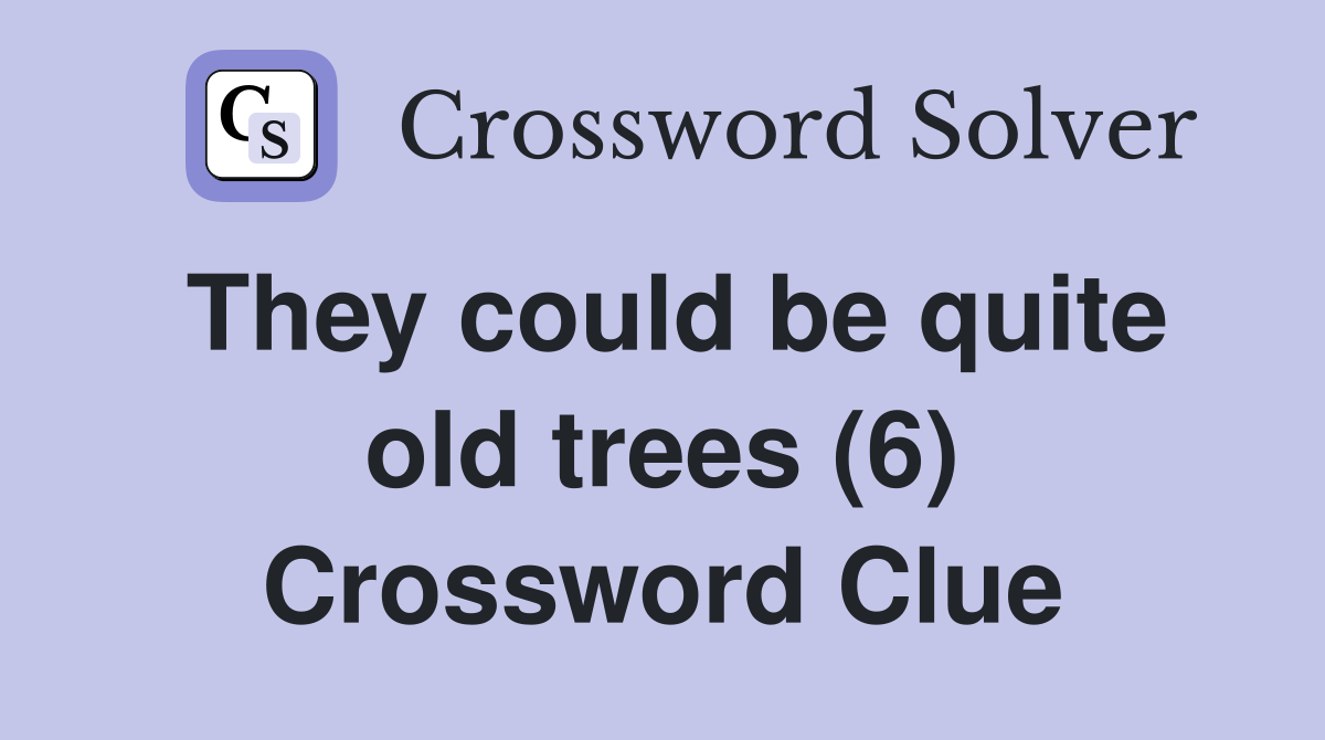 They could be quite old trees (6) Crossword Clue