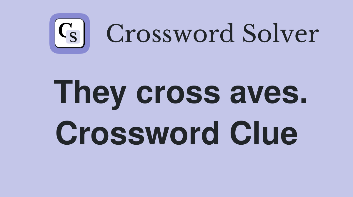 They cross aves. Crossword Clue