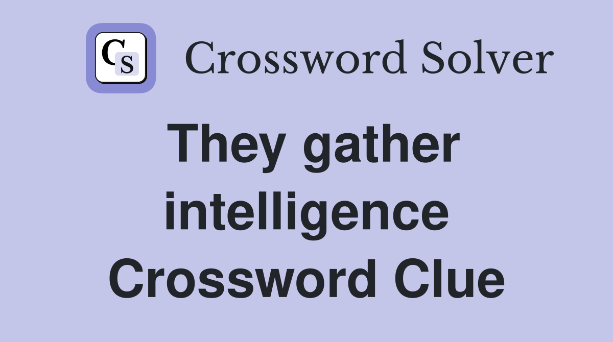 They gather intelligence Crossword Clue