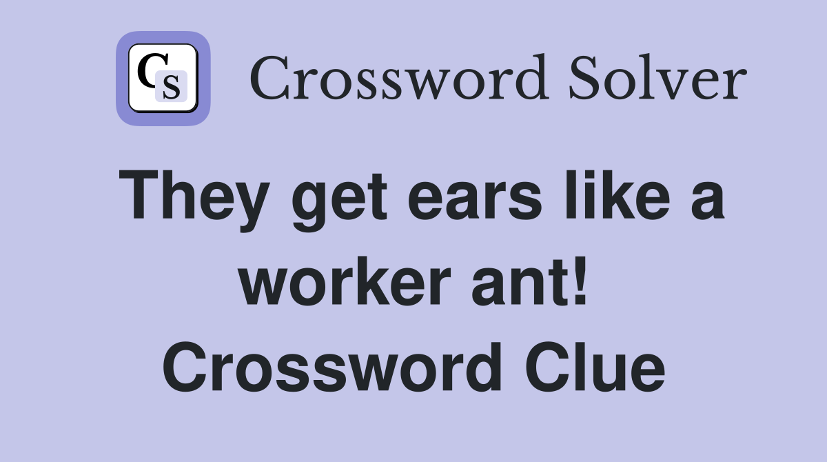 They get ears like a worker ant! Crossword Clue