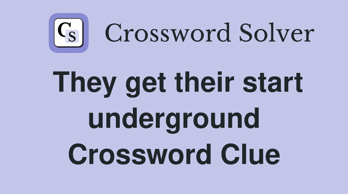 They get their start underground Crossword Clue