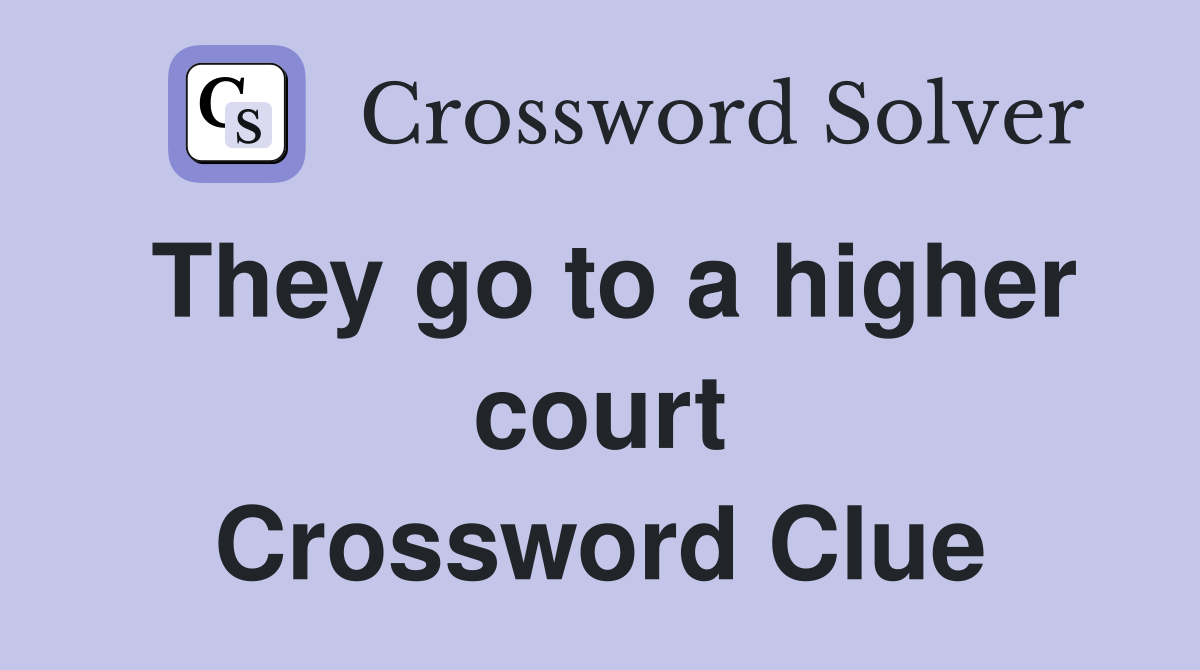 They go to a higher court Crossword Clue