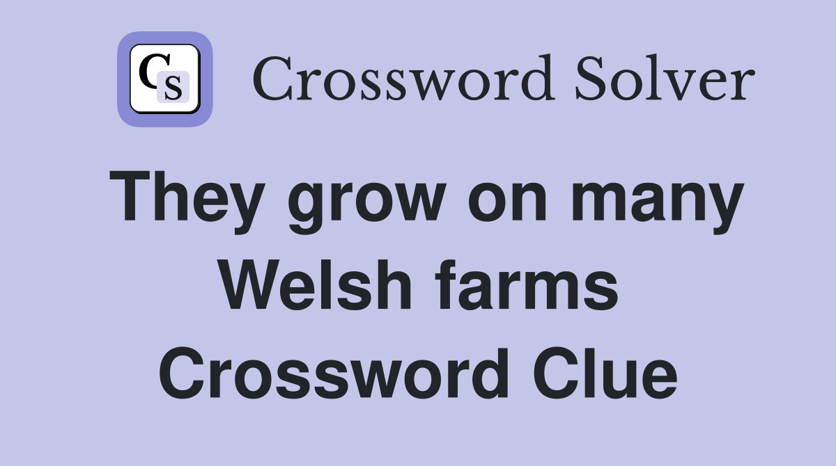 They grow on many Welsh farms Crossword Clue