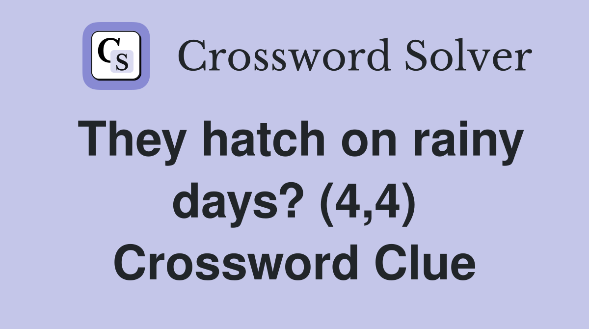 They hatch on rainy days? (4,4) Crossword Clue